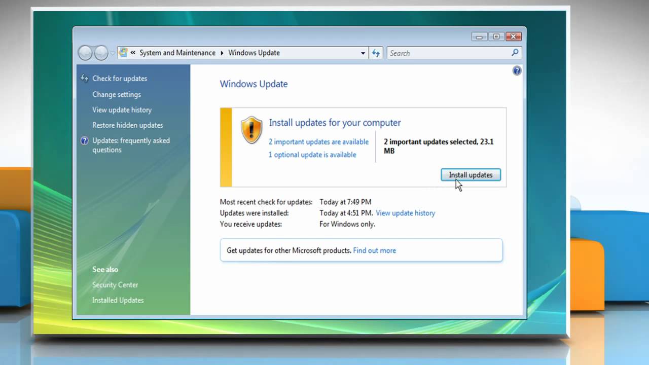 Vista Manual Download Of Updates